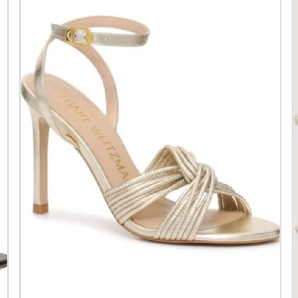 NWOT Stuart Weitzman metallic gold 4” heels size 9